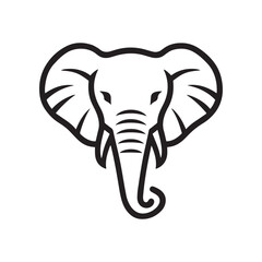 Elephant icon or modern line symbol. Vector line art and icon design with bold outline. Black and white Pixel Perfect minimalistic symbol isolated white background. Silhouette simple thin sign