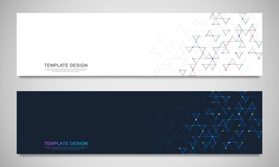 Graphic design element for web page or banner with a geometric pattern of triangle shapes.