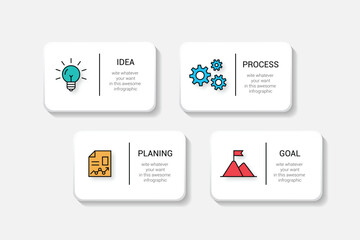 Infographic Label Design Template with Editable Stroke Icons and 4 Options or Steps 2