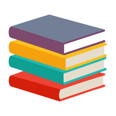 stack of colorful books