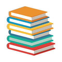 stack of colorful books