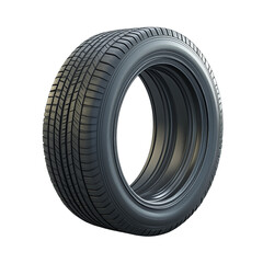 Modern car tire isolated on transparent background.