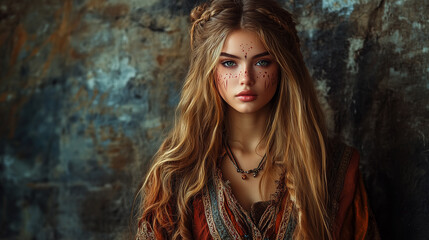 Fototapeta premium girl with face painting