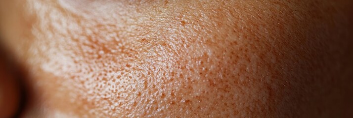 Fototapeta premium Close-up of textured skin surface highlighting pores and natural details.