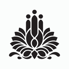 black and white floral ornament vector illustration