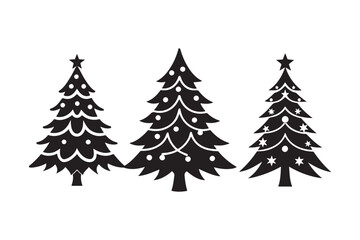 Christmas tree silhouette vector illustration, Christmas tree silhouette Bundle, Christmas tree silhouette PNG
