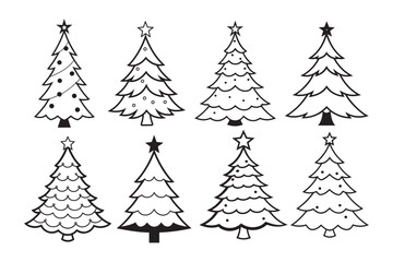 Christmas tree silhouette vector illustration, Christmas tree silhouette Bundle, Christmas tree silhouette PNG