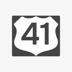 Fototapeta premium U.S. Route 41 sign. Highway road shield. Travel information mark. Vector illustration