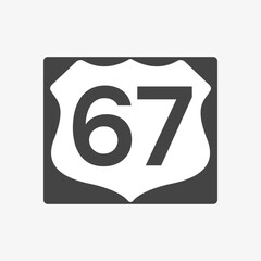 U.S. Route 67 sign. Highway road shield. Travel information mark. Vector illustration