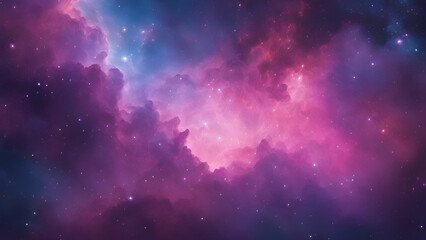 Fototapeta premium Cosmic Nebula in Pink and Purple Hues 