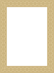 Vector golden square classic renaissance ornament. Rectangle, european border, revival style frame