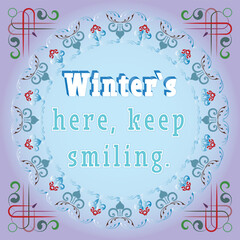  Winter's inspirational message with elegant frosty frame design