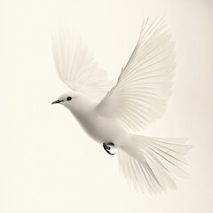 Obraz premium white bird flying , white back ground
