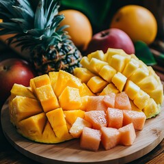 Thai fruit , pline apple,orange,apple,guawa