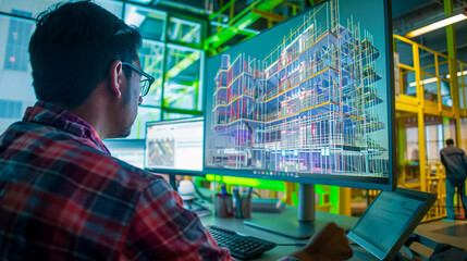 In a virtual construction academy, aspiring engineers and architects learn cutting-edge techniques in building information modeling (BIM) and parametric design, preparing 