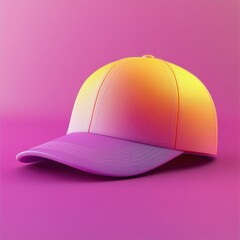 Fototapeta premium Vibrant Baseball Cap Against Vivid Pink Backdrop