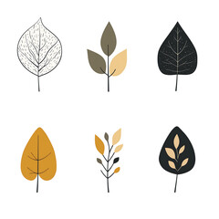 Minimalist style leaf vector without background.