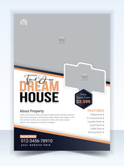 Fototapeta premium Real estate house property flyer poster template