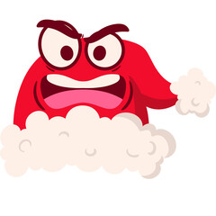 Noel Hat Angry Face Cartoon