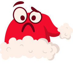 Noel Hat Sad Face Cartoon