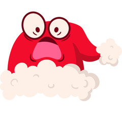 Noel Hat Scared Face Cartoon