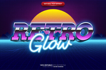 Super Retro Glow 80S 3D Text Effect Style