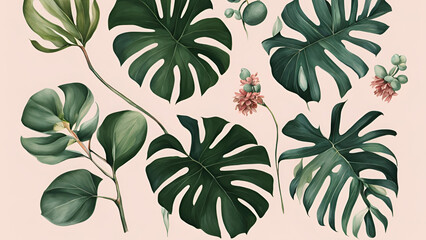 Seamless Floral Pattern with Vintage Leaf Vector Illustration for Wallpaper Design