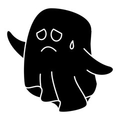 sad haloween ghost icon