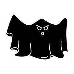 Halloween ghost with a scary face icon