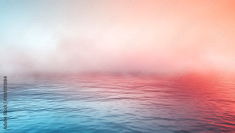 Wall mural red and blue gradient abstract background with a water texture, featuring a foggy effect for a visua