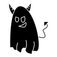 Halloween ghost with a scary face