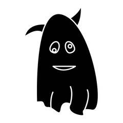 Halloween ghost with funny face