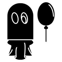 ghost with cute balloons