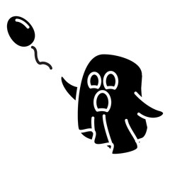 ghost with cute balloons