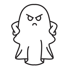 Halloween ghost with a scary face
