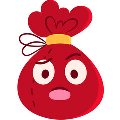 Obraz premium Santa Bag Confused Face Cartoon