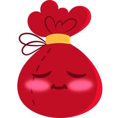 Santa Bag Calm Face Cartoon