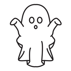 Halloween ghost with a scary face