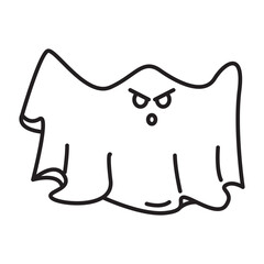 Halloween ghost with a scary face