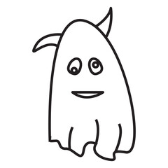 Halloween ghost with funny face
