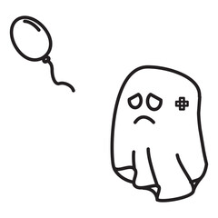 ghost with cute balloons