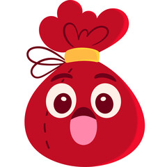 Obraz premium Santa Bag Surprised Face Cartoon