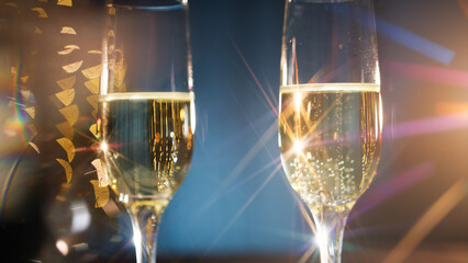 glasses of champagne for the new year