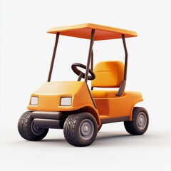 Orange Golf Cart 3D Render: A Fun and Leisurely Ride on the Green