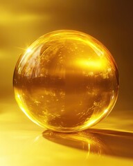Shimmering Gold Sphere in Abstract Background with Elegance and Nobility