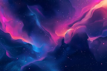Fototapeta premium Abstract cosmic background with swirling clouds of pink, blue, and purple hues.