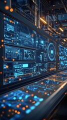 Obraz premium The Virtual Factory Control Room, Digital Twins in Manufacturing