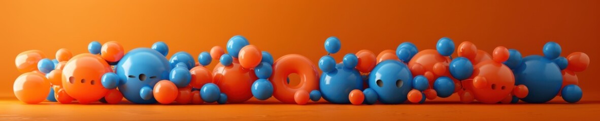 Playful balloon design spelling 'Boo' on an orange background, ideal for Halloween celebrations.