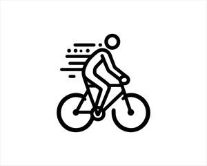 Obraz premium Line art Bicycle logo design icon symbol vector illustration