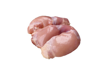 Fresh raw chicken thigh fillets with salt, spices and herbs